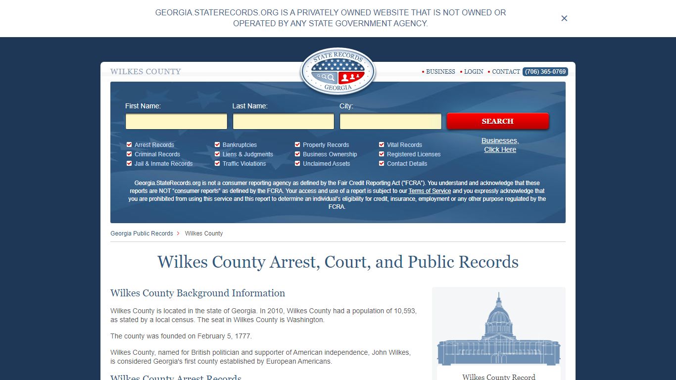 Wilkes County Arrest, Court, and Public Records